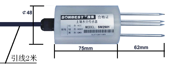 FDR高精度电压型土壤水分传感器(0-5V)(4-20mA、SM2901M、水份检测、电流水份、土壤水份、水份检测、水份含量、土壤湿气、土壤湿度、4探针|SM2901V)