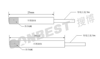 屏蔽型，不锈钢封装，PT100，温度，传感器