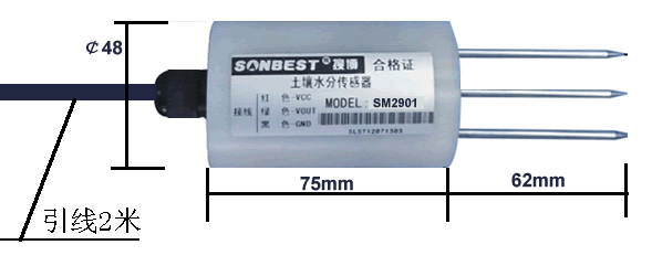 FDR高精4-20mA四探针土壤水分传感器(4-20mA、SM2901M、水份检测、电流水份、土壤水份、水份检测、水份含量、土壤湿气、土壤湿度、4探针|SM2901M)