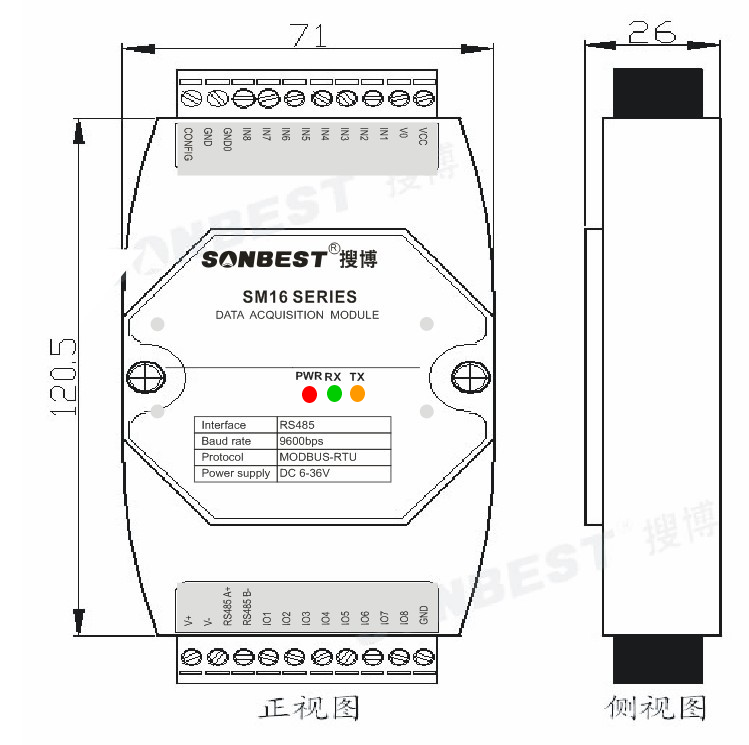 SM1635B2,RS485,电流环,4-20ma,输出控制器