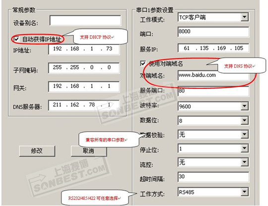 网络接口温湿度显示仪（RJ45网络接口,支持SHT10,SHT11,SHT15）(SHT10,SHT11,SHT71,SHT75,SH71,湿温度变送器,SD2110T,SHT10变送器,TCP IP,RJ45接口,物联网|SD2110T)