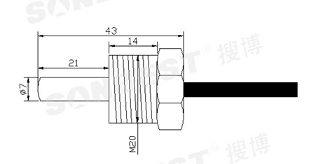 SLST1-25,管道螺纹,Ⅱ型,温度,传感器,数字化,温度传感器,DS18B20,不锈钢外壳,封装