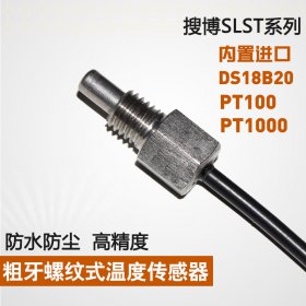 SLST2-18粗牙螺纹式数字DS18B20、PT100、PT1000温度传感器、不锈钢